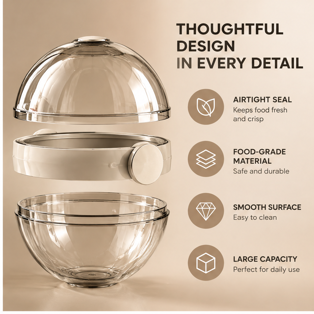 Overhead view of clear food storage container