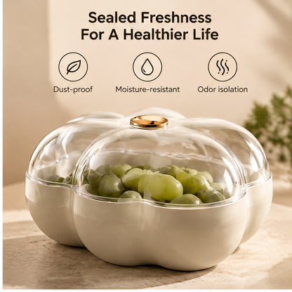 Removable transparent petal-shaped lid being rinsed under running water